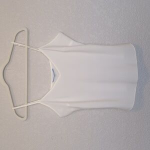 Antonio Melani white satin like lightweight spaghetti strap tank top